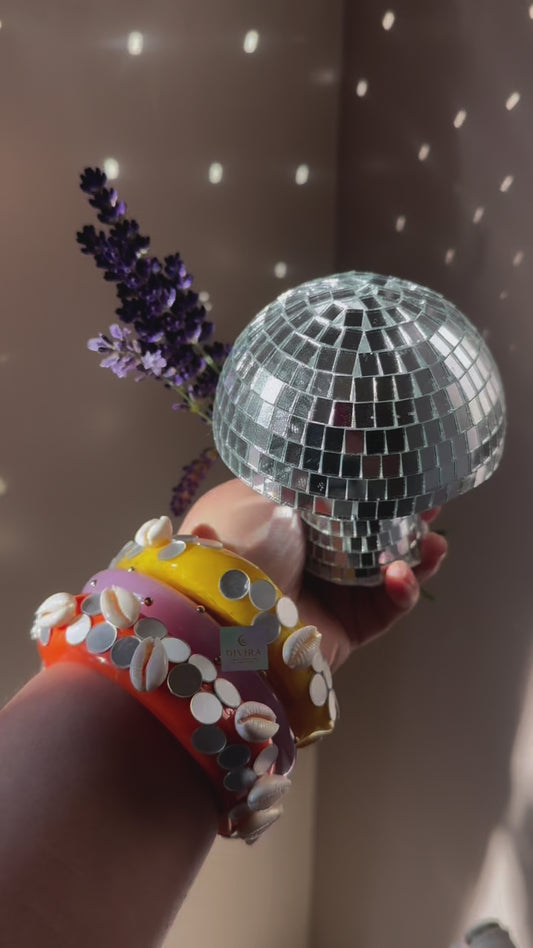 Shell and mirror resin bangle