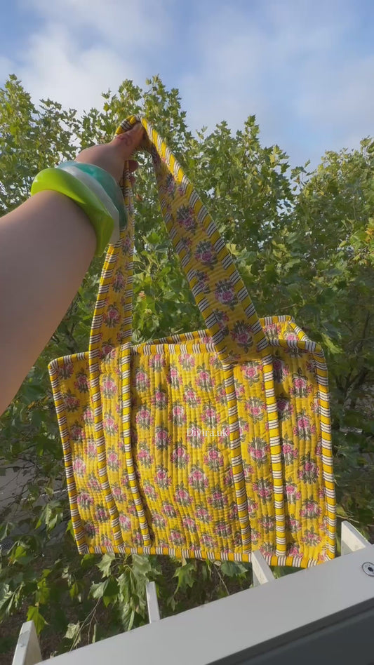 Medium Floral Quilted Tote