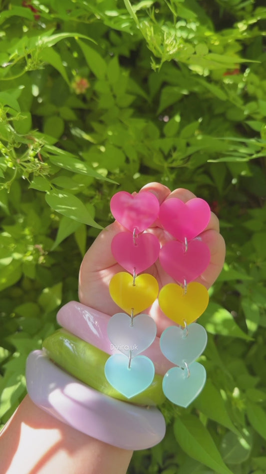 Pastel Heart Earrings Only