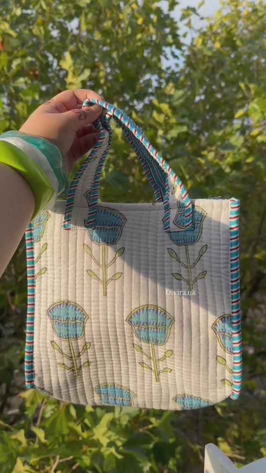 Mini Reversible quilted tote